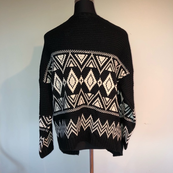 Black/White Cozy Knit Boho Sweater S/M - Picture 5 of 5
